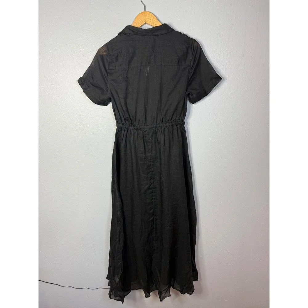 J.Crew‎ Cerise shirtdress in ramie Black Size 6P NWT